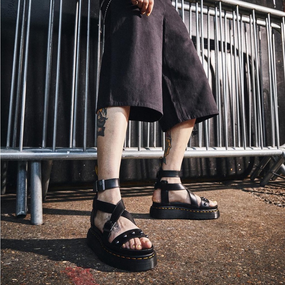 Dr. Martens IMOJEEN BRANDO LEATHER STUD PLATFORM SANDALS